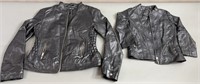 2pc Womens & Kids Faux Leather Jacket