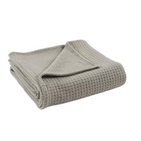 Taupe 100% Cotton Twin/Twin XL Thermal Blanket