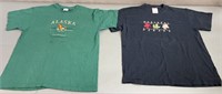 2pc Vtg Embroidered State & Country Tee Shirts