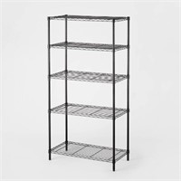 5 Tier Wire Shelving Black - Brightroom