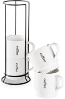 LAUCHUH Coffee Mugs Set  15oz  Matte White