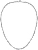 18K white Gold Plated Zirconia Necklace  18 Inch