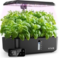 URUQ 12-Pod Hydroponics System  LED  Black