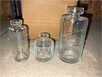 Set of 3 Small Glass Vases