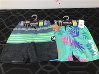 (2) Youth 7/8 Hurley Pull On Swim Shorts NWT