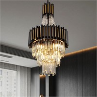 $190  15.7 7-Light 3-Tier Crystal Chandelier  Gold