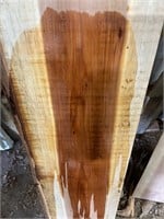 Clear, redwood slab