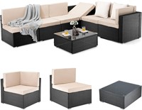 Pamapic 3 piece Outdoor Sectional  Wicker Sofa  Be