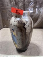 Rare Porcelain Hand Painted Vase 12"