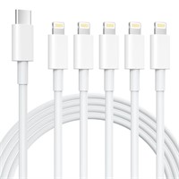 5 Pack 6FT iPhone Charger  USB C  MFi Certified