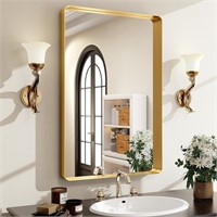 30x22 Gold Bathroom Mirror  Aluminum Alloy