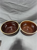 (2) USA 8" Pottery Bowls