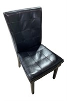 Set Of 3 Black Leather Dining Chairs *light Use*
