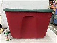 Red and green holiday tote