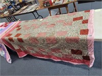 NICE, 80" X 80" QUILT, HAS SOME STAINS,