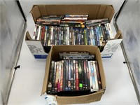 TWO BOXES OF ASSORTED DVDS & BLU-RAYS