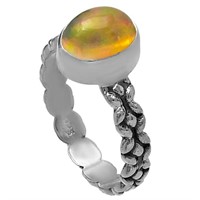925 Sterling Silver Ethiopian Opal Ring