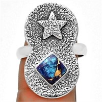 925 Kingman Purple Dahlia Turquoise Ring size-8.5