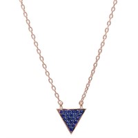 Sterling Silver Triangle Sapphire Necklace