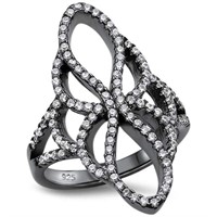 Sterling Silver Austrian Crystal Statement Ring