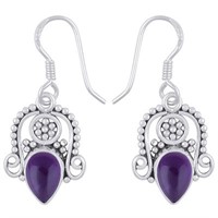 Sterling Silver Amethyst Dangle Earrings