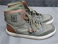 High Top Levi 501 Original Green Sneaker Size 12