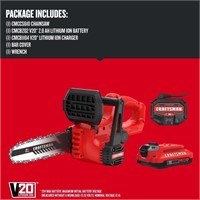 $139  CRAFTSMAN 20V Max 10-in Cordless Chainsaw