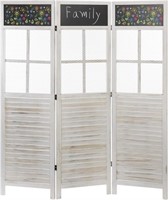 MyGift Vintage White Wood  3 Panel Room Divider