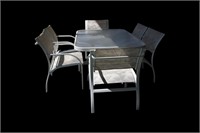 White Outdoor Patio Table & Chairs