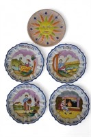 5pc Four Seasons & Hand Painted Plate