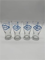 4 Busch Bavarian beer glasses. Toe tappin