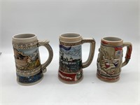 Set of 3 beer mugs Miller, Coors, Budweiser
