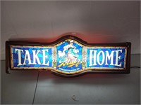 Blatz Take Home lighted faux stain glass beer
