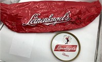 Leinenkugel’s serving tray and inflatable canoe