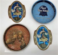 2 Blatz signs and 2 serving trays