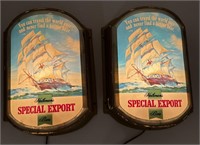 2 Heileman’s special export beer lights.
