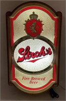 Strohs fire brewed beer sign