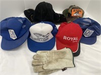 Some vintage snap back caps, men’s M gloves and
