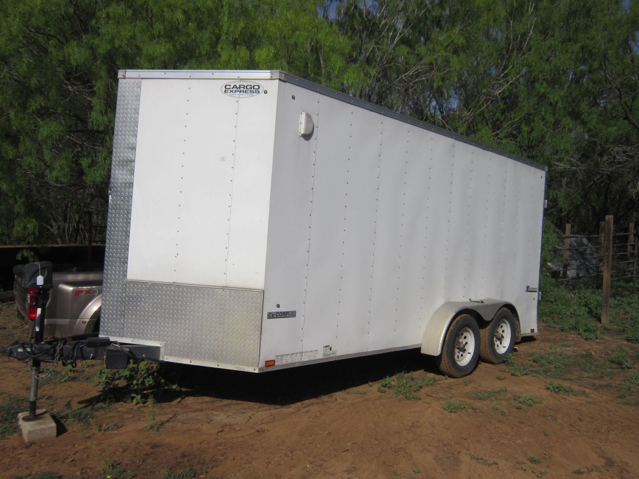 2017 ENCLOSED TRAILER-16FT X 7FT X 7 1/2FT-ELECTRI