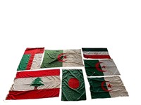 (7) Vintage International Cloth Flags