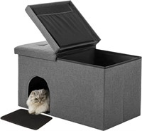 Dr.Futon Cat Litter Box Enclosure Hidden  Ottoman