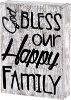 Tabletop Plaque - God Bless Our Happy Family