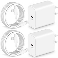 2-Pack iPhone 14-12 Charger  20W USB C  10FT Cable