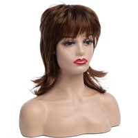 $19  Long Brown Shaggy Wig with Bangs for Women