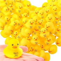 Leitee 100 Pcs 1.9 Inch Mini Rubber Duck Bath Toy