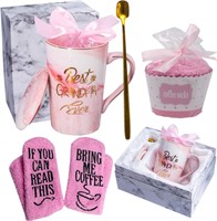Mugpie Grandma Gift Set - 12.5oz Pink Mug + Socks