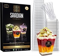 $29  SAADIAN 5 Oz Dessert Cups  100 Pack with Lids