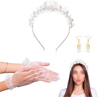 $17  Raw Crystal Quartz Crown Moon Earrings Goddes