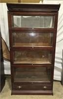 Vintage fragile 4 tier lawyers bookcase w Drawer