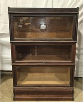 Vintage wood 3 tier lawyers cabinet
